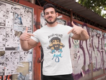 Camiseta Novembro Azul Dry Furadinho