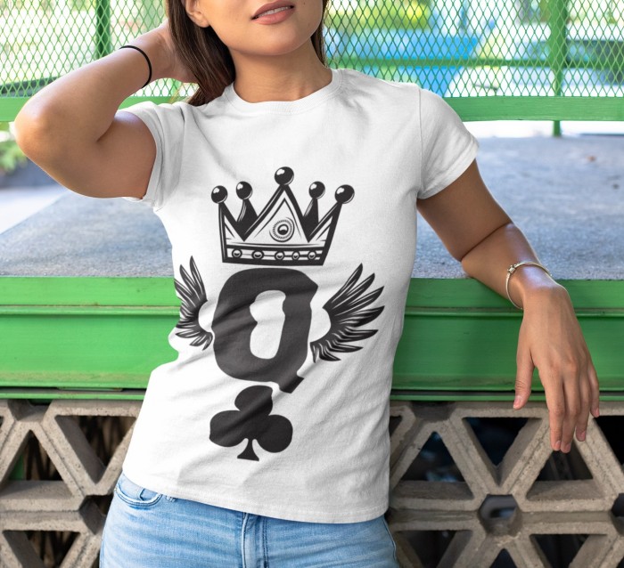 Camiseta Dama de Copas Jogos Cartas de Baralho Poker