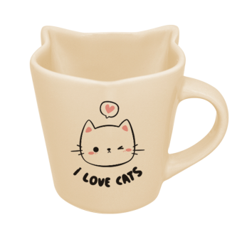 Caneca 3d Orelhinha Gato - Life - Meow Power - I Love Cats - Miau