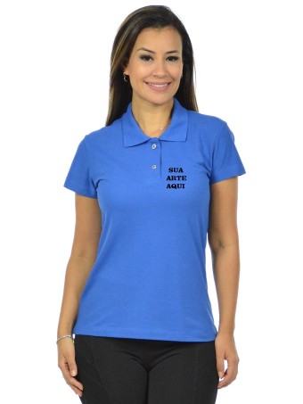 Polo piquet feminina com sua arte Logomarca Sua Empresa Uniforme