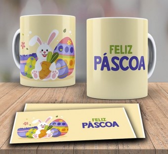 Canecas personalizadas para Páscoa  xícara feliz