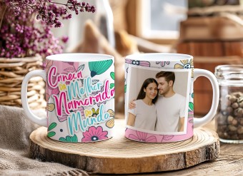 Caneca - Coleção Casal + Fotos Floral