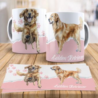 Caneca Xícara Raças Pet -Golden Retriever