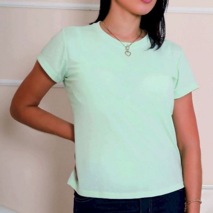 Camiseta feminina blusinha babylook personalizada como desejar Cor Verde Tamanho P