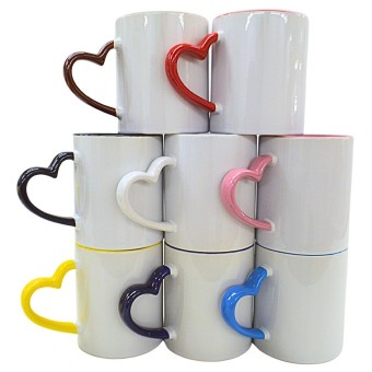 Caneca Interna e Alça Coração Colorida Sra sempre certa ou Sr quase sempre certo