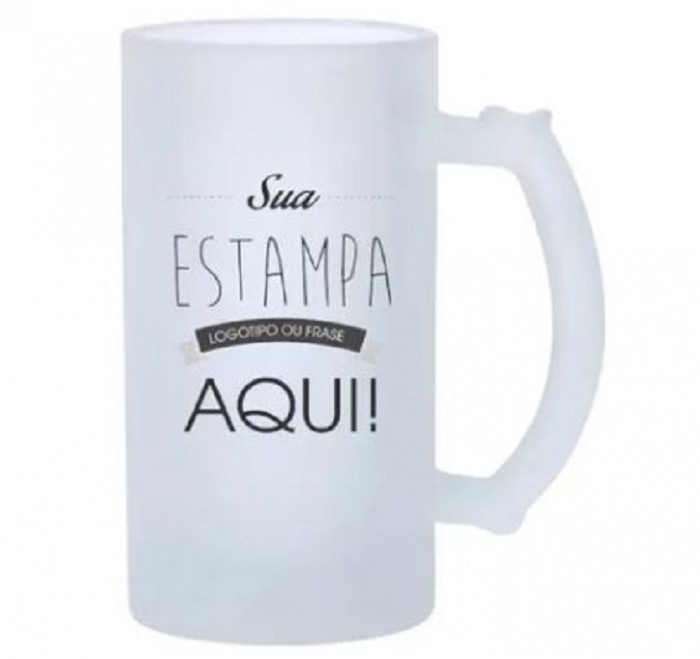 Caneca Chopp Cerveja Vidro Jateado Presente Personalizado