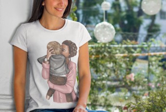 Camisa Dia das Mães Ilustração Presente Personalizado Modelo 3