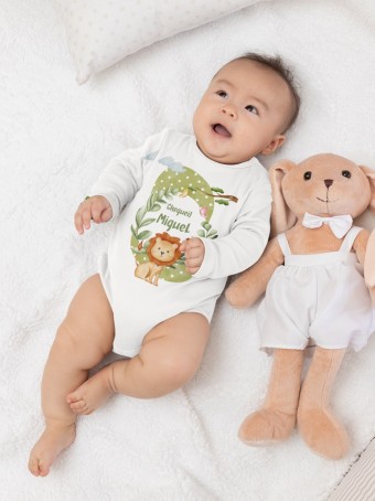 Body Nascimento Safari Bodie Manga Longa Roupa Bebe Bb