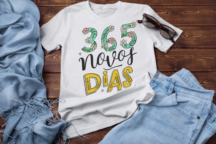 Camiseta Ano Novo Lettering