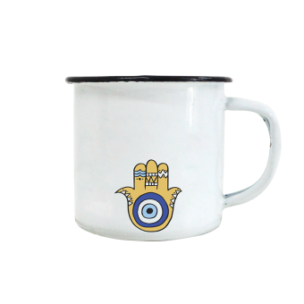 Caneca Metal Esmaltada 370ml - Olho Grego