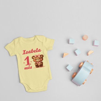 Body Bebe Urso - Personalizado com nome e idade