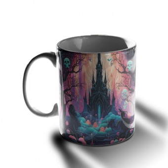 Caneca Halloween Interior e Alça Preta
