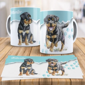 Caneca Xícara Raças Pet - Rottweiler