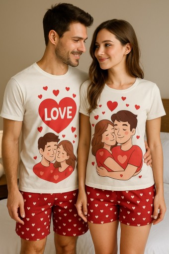 Pijama Curto Casal 100% Personalizado