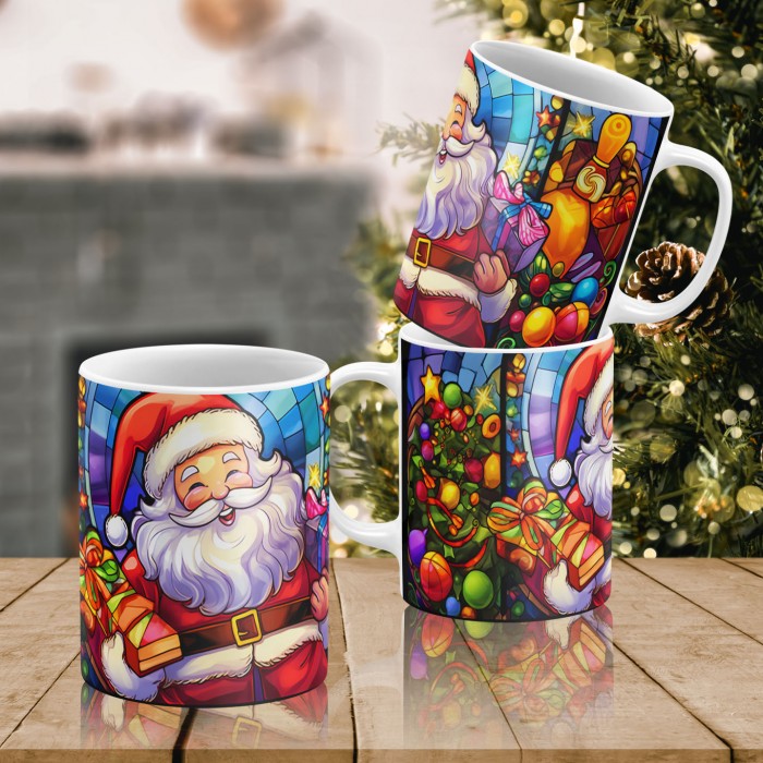 Caneca Natal Papai Noel Vitrô 3D