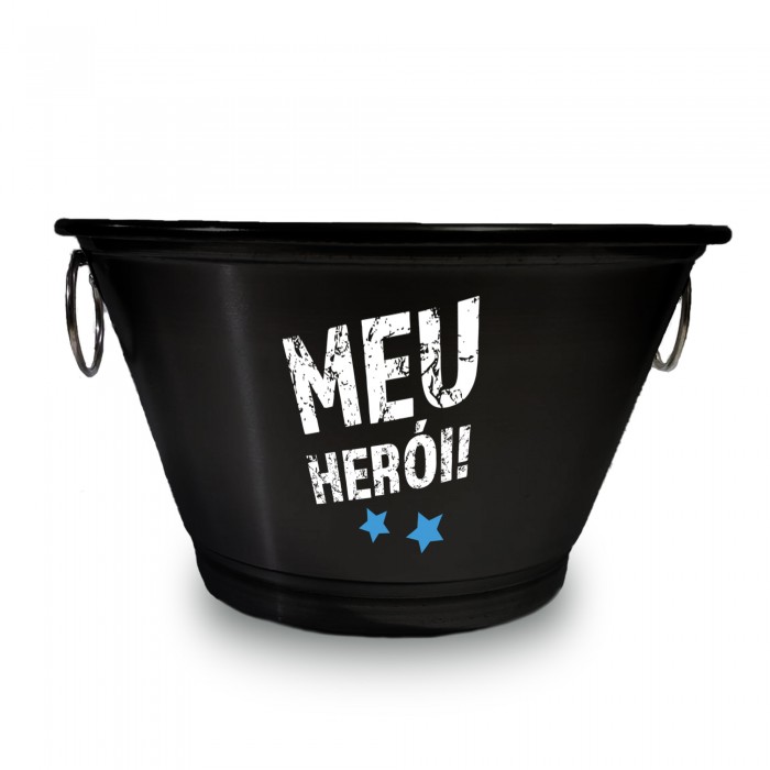 Balde De Gelo 9l Personalizado - Meu Herói - Preto