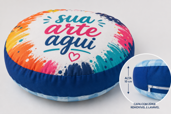 Almofada redonda Personalizada Foto, Frase, Nome ou Arte Exclusiva