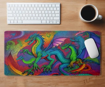 Mousepad Personalizado Costurado 58x30 - Dragões
