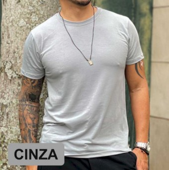 Camiseta unissex adulto personalizada como desejar Cor Cinza Tamanho P