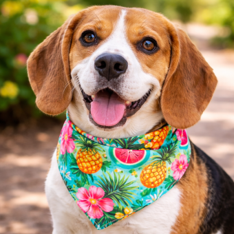 Bandana Pet Dupla Face 100% Personalizada Tamanho P