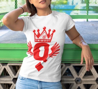 Camiseta Dama de Copas Jogos Cartas de Baralho Poker