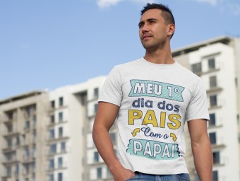 Camiseta Meu 1 Dia dos Pais com Meu Papai