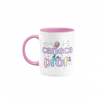 Caneca com Alça e Interior Colorida Personalizada - Caneca da Professora