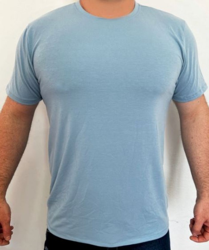 Camiseta unissex adulto personalizada como desejar Cor Azul Bebe Tamanho P