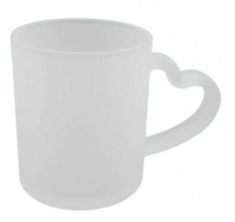 Caneca vidro Alça Coração Personalizada com sua arte 