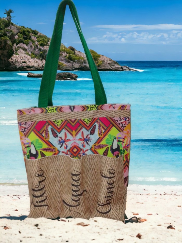 Bolsa de Praia e Piscina Grande Forro Impermeável com Zíper