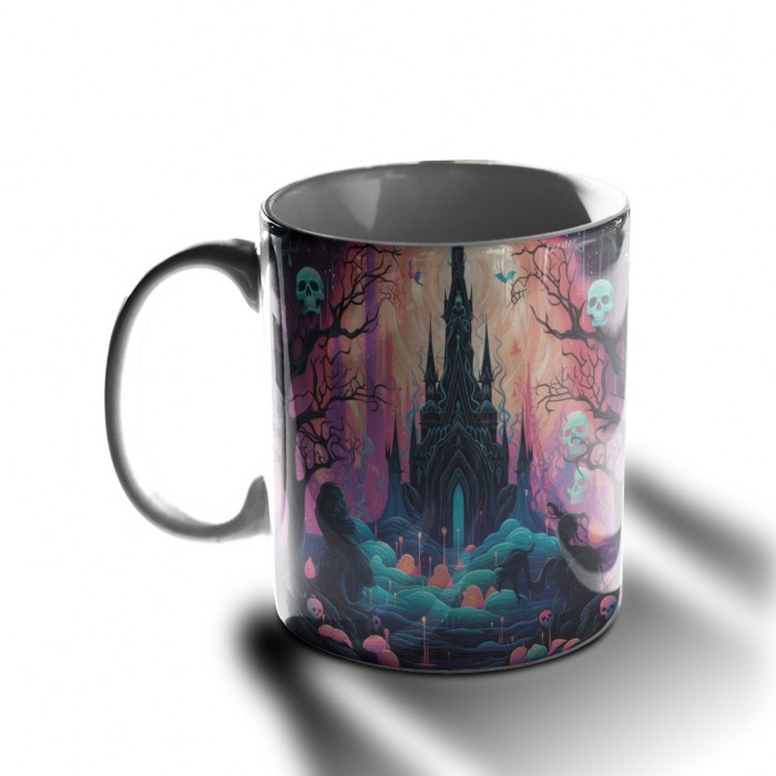 Caneca Halloween Interior e Alça Preta