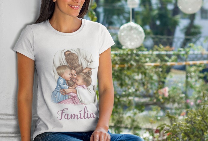 Camisa Dia das Mães Ilustração Presente Personalizado Modelo 5