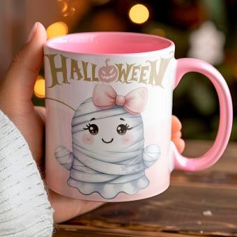 Caneca Halloween Cute Interior e Alça Colorida