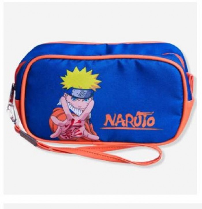 Naruto Bolsa Nécessaire de Viagem Multiuso Azul Oficial