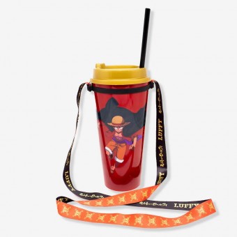Copo Canudo C/cordão 1l Monkey D. Luffy One Piece