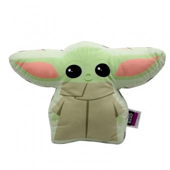 Almofada 3d Baby Yoda Aveludada Oficial The Mandalorian
