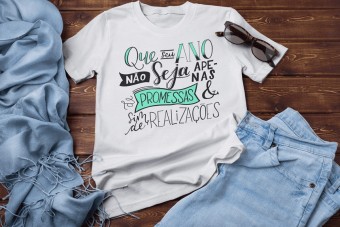 Camiseta Ano Novo Lettering