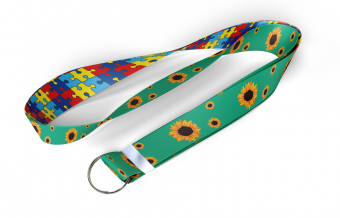  Cordão autismo tirante personalizados 20mm - Girassóis&Quebra-Cabeças