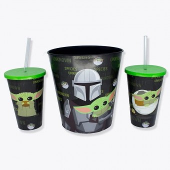 Kit Almofada Porta Pipoca Mandalorian Star Wars | Oficial