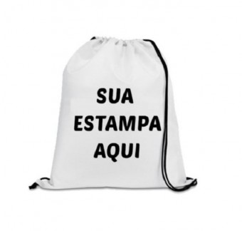 Sacochila com Sua Arte ou Logo Marca 30x40 - Tema Livre