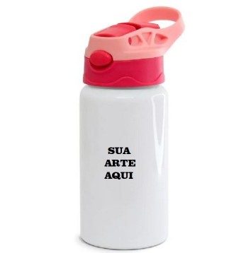 Squeeze de Inox Branco com Bico Automático - garrafa click - 500ML