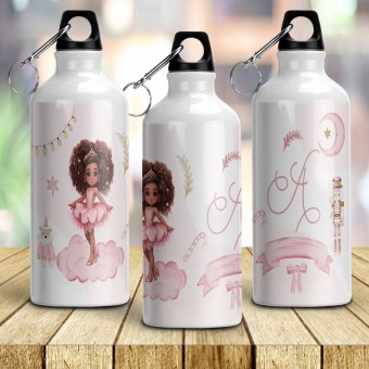 Squeeze Bailarina com Sua Inicial Garrafa Agua 600ml