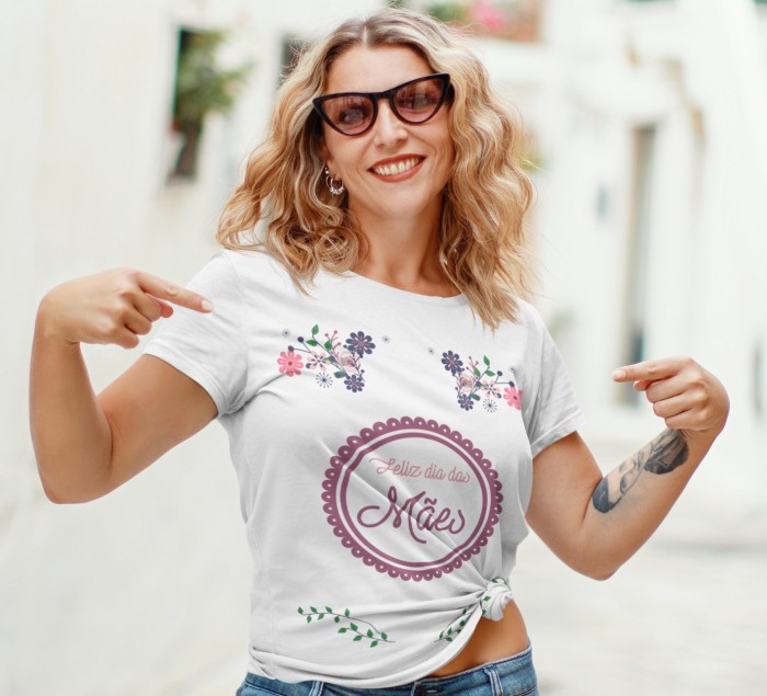 Camisetas Personalizadas Dia das Maes - (1 Unid) Modelo 3