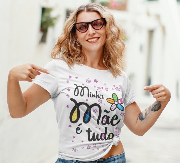 Camisetas Personalizadas Dia das Maes - (1 Unid) Modelo 5