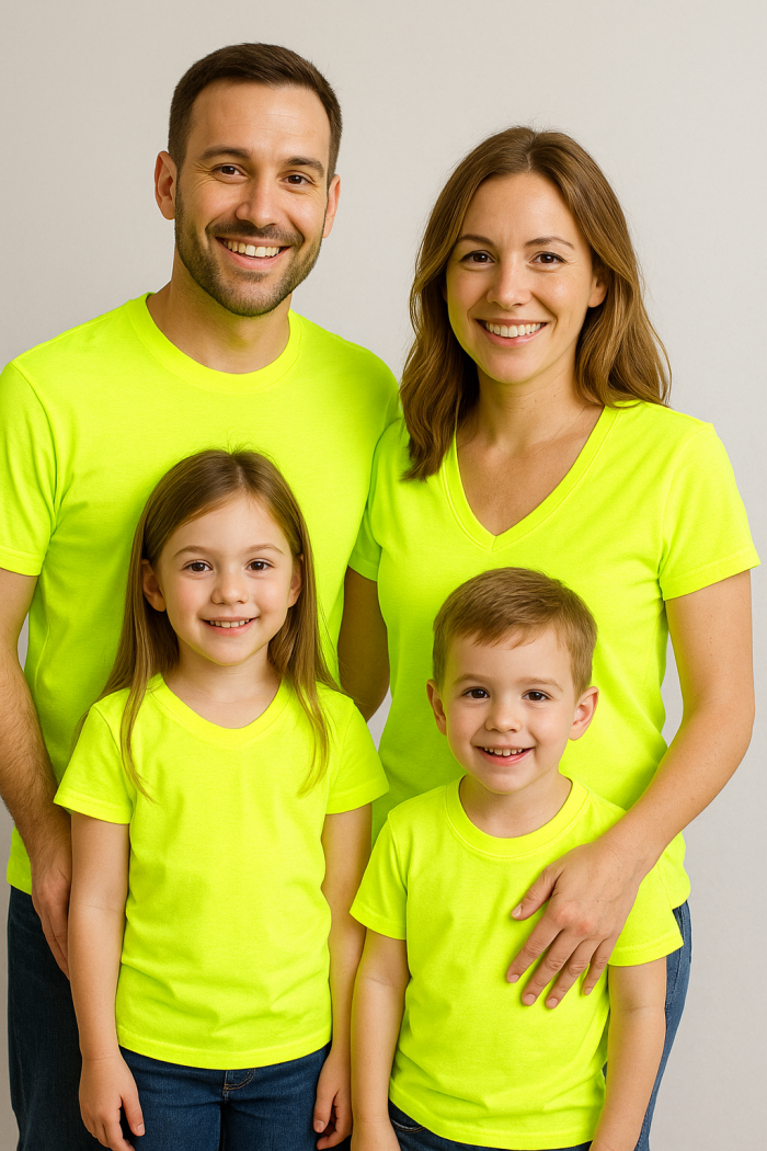 Camiseta Fluorescente com a sua arte 