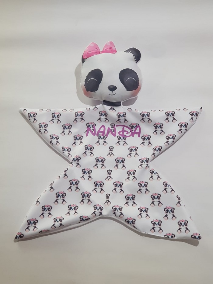 Naninha Personalizada De Bebe Com Nome - Panda