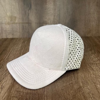 Boné Aba Curva Liso Suede Furadinho Camurça Tkm Strapback