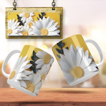 Caneca Floral 3d Flores Colocamos Nome