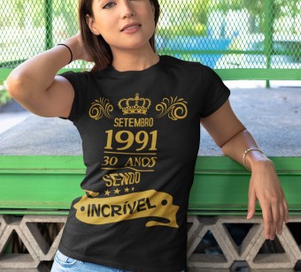 Camiseta Aniversario Personalizada com Seu Mes e Ano