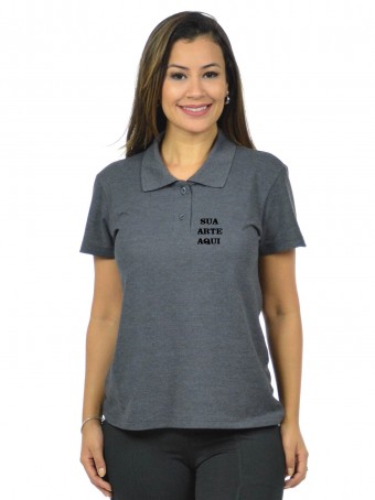 Polo piquet feminina com sua arte Logomarca Sua Empresa Uniforme